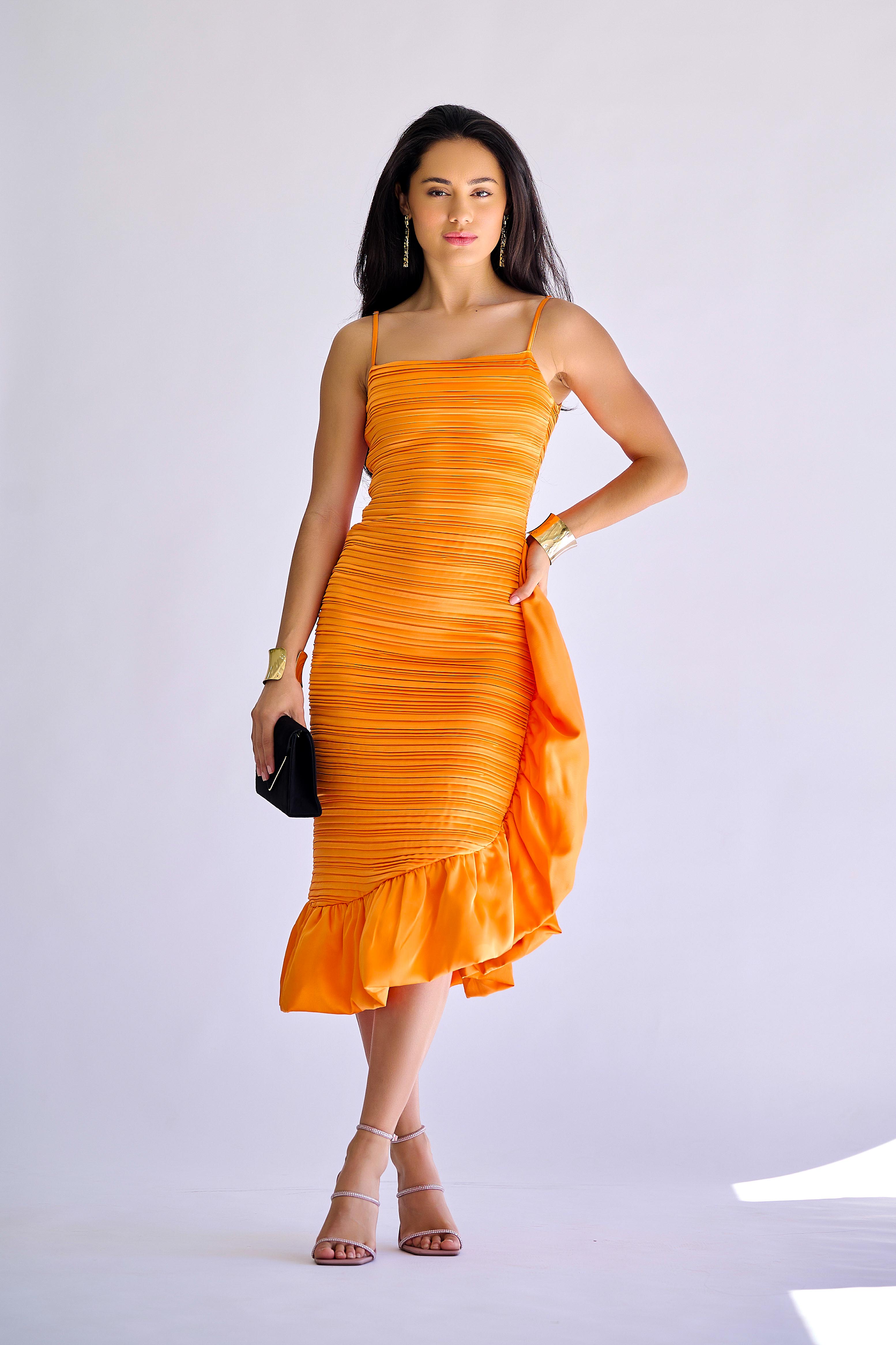 Dienna Midi Dress – Orange – AQUA7EVEN Dienna Midi Dress – Orange – AQUA7EVEN